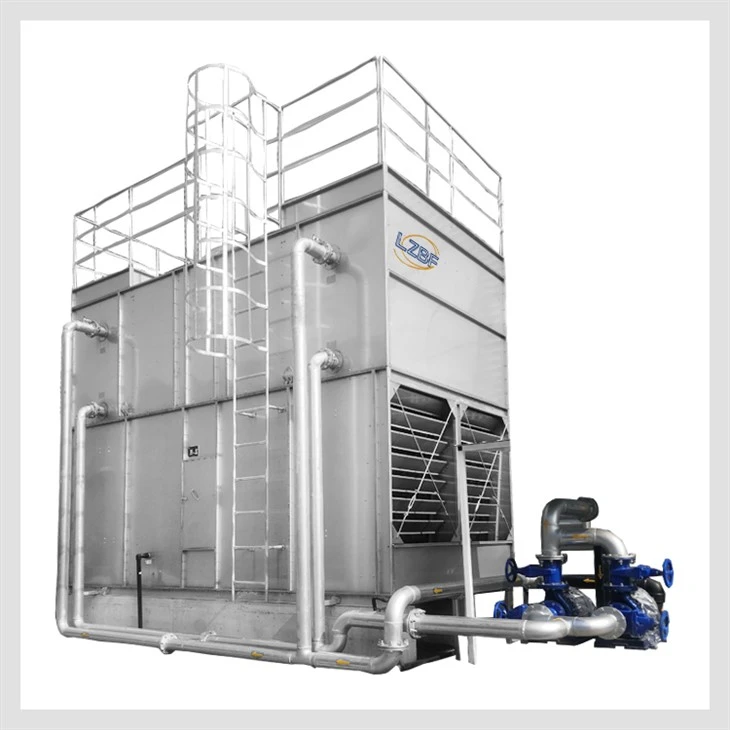 Composite flow closed cooling tower.